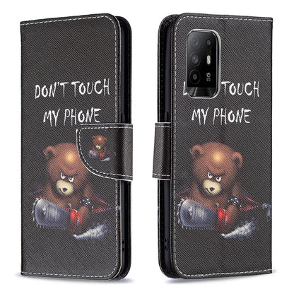 Magnetic Closure Wallet Pattern Printing Leather Stand Case for Oppo A94 5G/F19 Pro+ 5G/Reno5 Z 5G