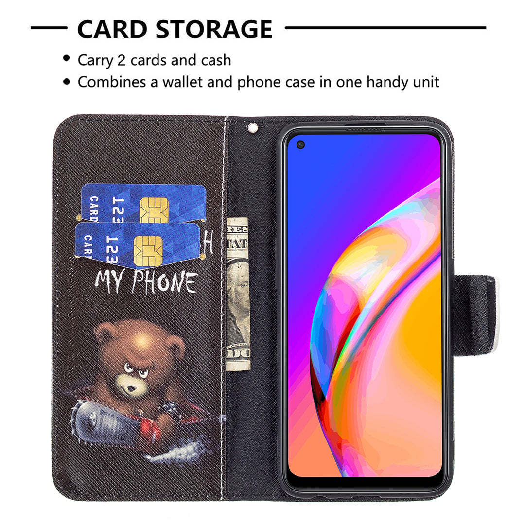 Magnetic Closure Wallet Pattern Printing Leather Stand Case for Oppo A94 5G/F19 Pro+ 5G/Reno5 Z 5G