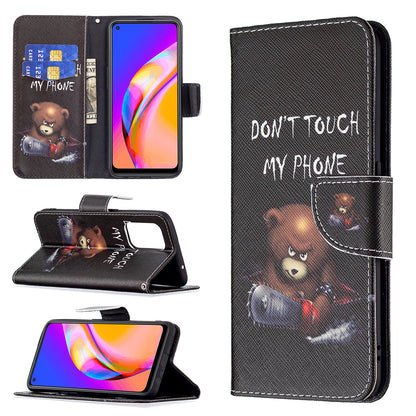 Magnetic Closure Wallet Pattern Printing Leather Stand Case for Oppo A94 5G/F19 Pro+ 5G/Reno5 Z 5G