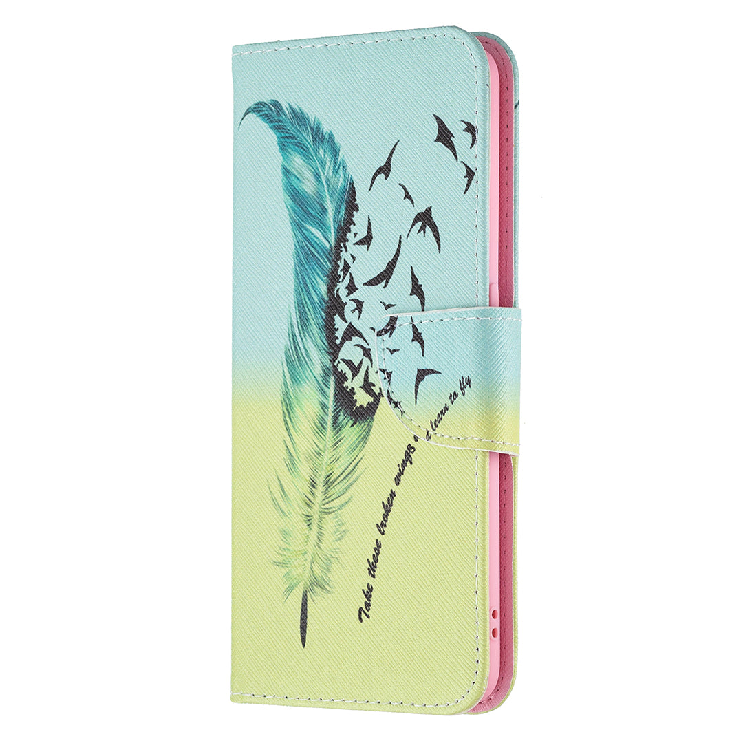 Magnetic Closure Wallet Pattern Printing Leather Stand Case for Oppo A94 5G/F19 Pro+ 5G/Reno5 Z 5G