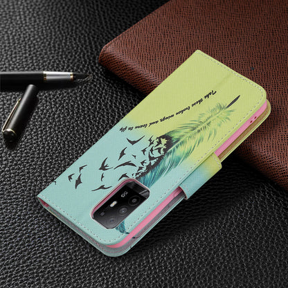 Magnetic Closure Wallet Pattern Printing Leather Stand Case for Oppo A94 5G/F19 Pro+ 5G/Reno5 Z 5G