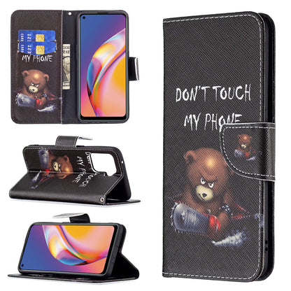 Pattern Printing Leather + Soft TPU Inner Case with Wallet Stand for Oppo A94/Reno5 F/F19 Pro