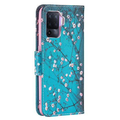 Pattern Printing Leather + Soft TPU Inner Case with Wallet Stand for Oppo A94/Reno5 F/F19 Pro