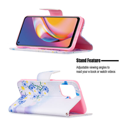 Pattern Printing Leather + Soft TPU Inner Case with Wallet Stand for Oppo A94/Reno5 F/F19 Pro