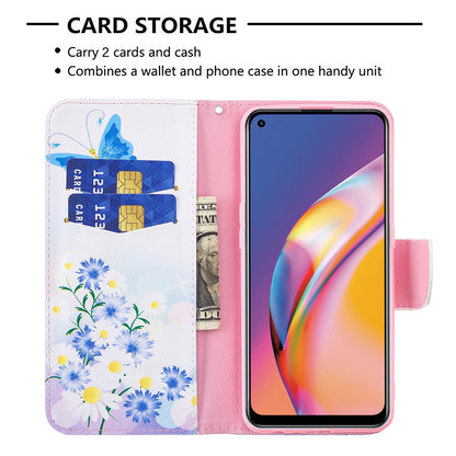 Pattern Printing Leather + Soft TPU Inner Case with Wallet Stand for Oppo A94/Reno5 F/F19 Pro