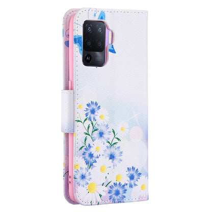 Pattern Printing Leather + Soft TPU Inner Case with Wallet Stand for Oppo A94/Reno5 F/F19 Pro