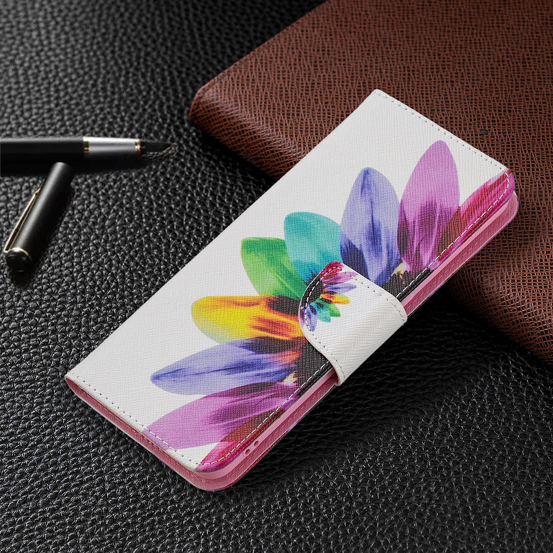 Pattern Printing Leather + Soft TPU Inner Case with Wallet Stand for Oppo A94/Reno5 F/F19 Pro