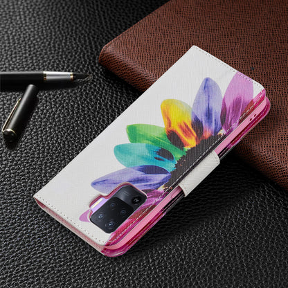 Pattern Printing Leather + Soft TPU Inner Case with Wallet Stand for Oppo A94/Reno5 F/F19 Pro