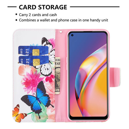 Pattern Printing Leather + Soft TPU Inner Case with Wallet Stand for Oppo A94/Reno5 F/F19 Pro