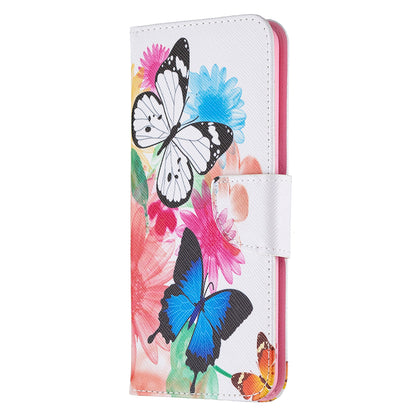 Pattern Printing Leather + Soft TPU Inner Case with Wallet Stand for Oppo A94/Reno5 F/F19 Pro