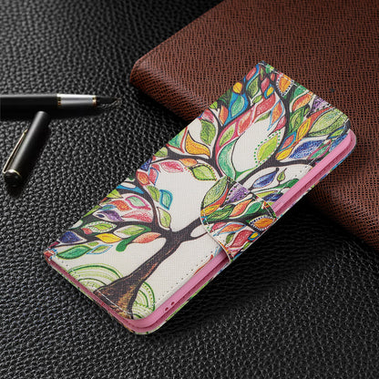 Pattern Printing Leather + Soft TPU Inner Case with Wallet Stand for Oppo A94/Reno5 F/F19 Pro