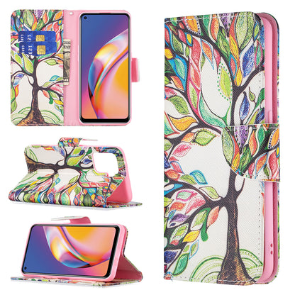 Pattern Printing Leather + Soft TPU Inner Case with Wallet Stand for Oppo A94/Reno5 F/F19 Pro