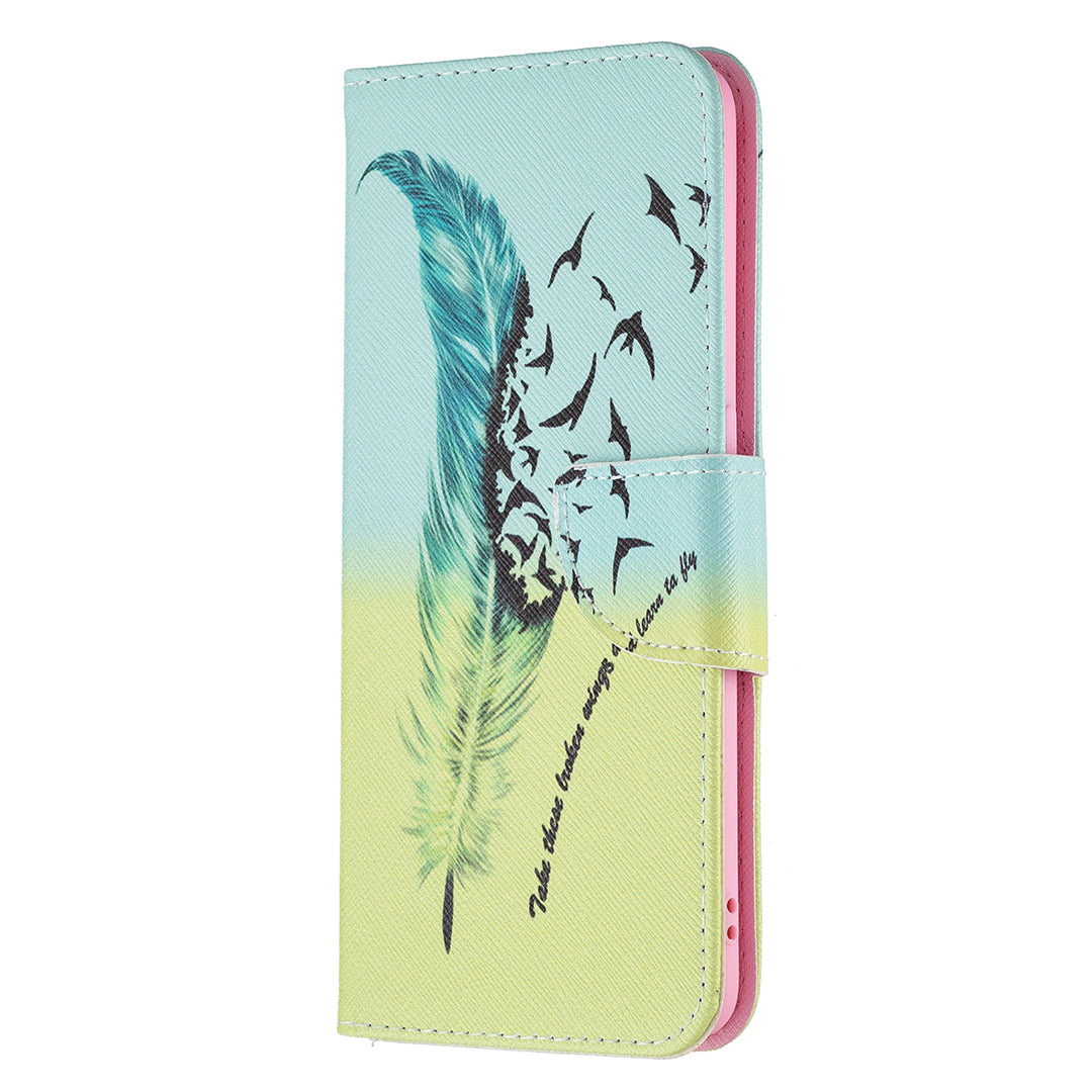 Pattern Printing Leather + Soft TPU Inner Case with Wallet Stand for Oppo A94/Reno5 F/F19 Pro