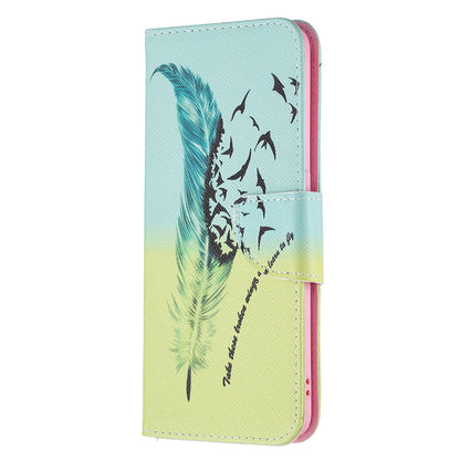 Pattern Printing Leather + Soft TPU Inner Case with Wallet Stand for Oppo A94/Reno5 F/F19 Pro