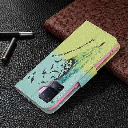 Pattern Printing Leather + Soft TPU Inner Case with Wallet Stand for Oppo A94/Reno5 F/F19 Pro