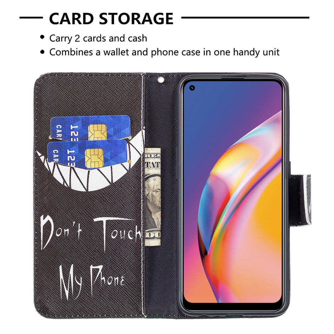 Pattern Printing Leather + Soft TPU Inner Case with Wallet Stand for Oppo A94/Reno5 F/F19 Pro