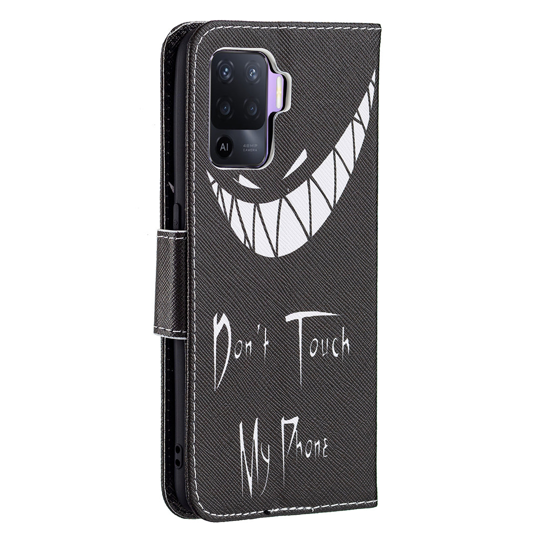 Pattern Printing Leather + Soft TPU Inner Case with Wallet Stand for Oppo A94/Reno5 F/F19 Pro