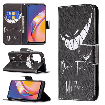 Pattern Printing Leather + Soft TPU Inner Case with Wallet Stand for Oppo A94/Reno5 F/F19 Pro