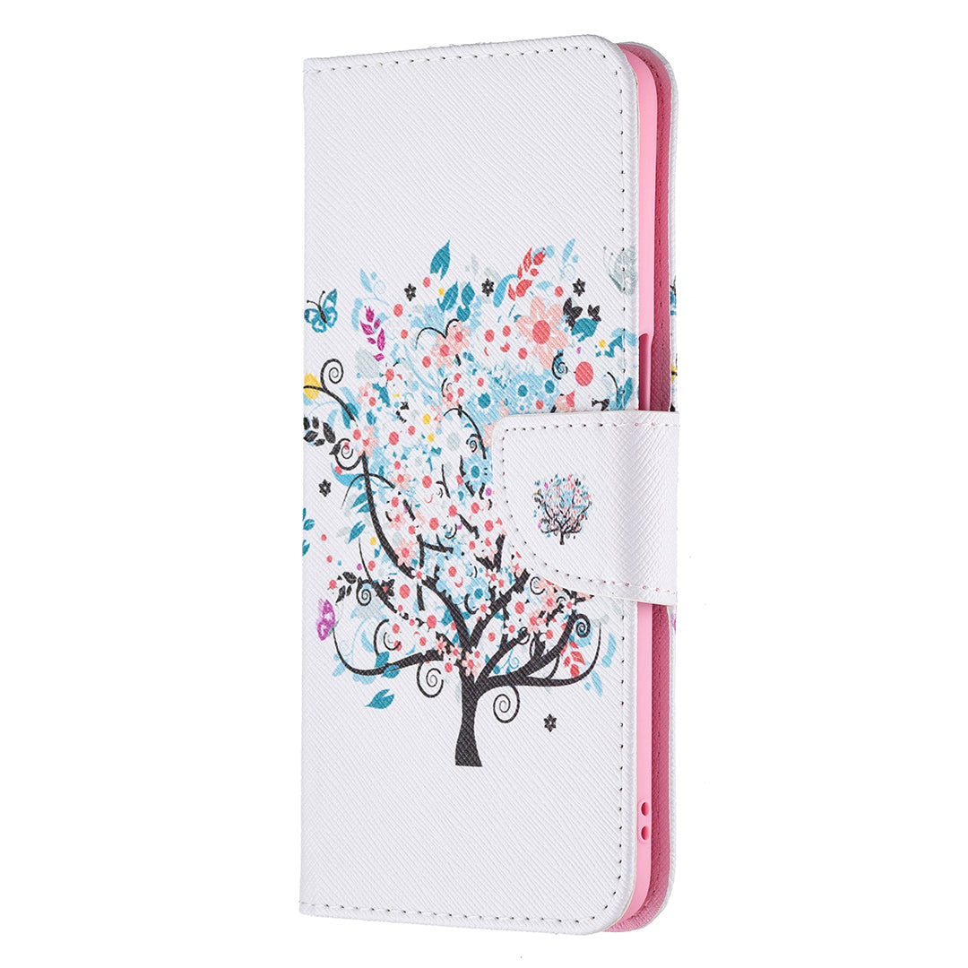 Pattern Printing Good Hand -Hold Feeling Leather Wallet Stand Case for Oppo A74 5G/A93 5G/A54 5G