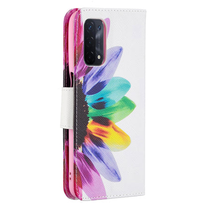 Pattern Printing Good Hand -Hold Feeling Leather Wallet Stand Case for Oppo A74 5G/A93 5G/A54 5G