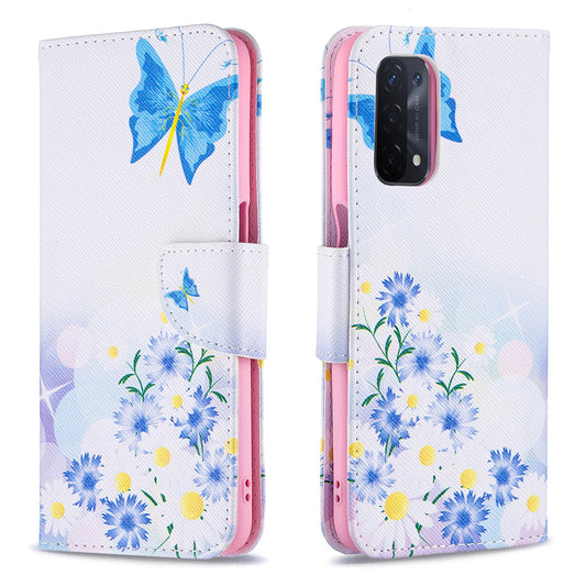 Pattern Printing Good Hand -Hold Feeling Leather Wallet Stand Case for Oppo A74 5G/A93 5G/A54 5G