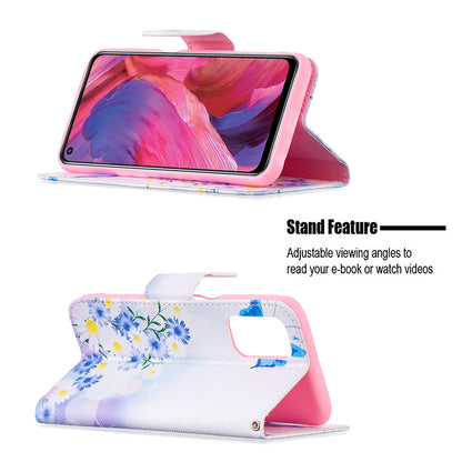 Pattern Printing Good Hand -Hold Feeling Leather Wallet Stand Case for Oppo A74 5G/A93 5G/A54 5G