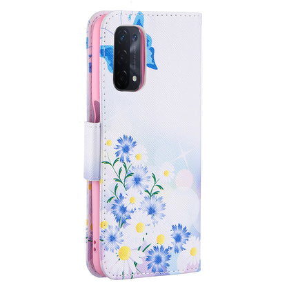 Pattern Printing Good Hand -Hold Feeling Leather Wallet Stand Case for Oppo A74 5G/A93 5G/A54 5G