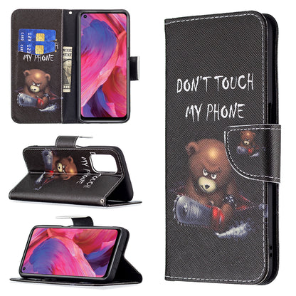 Pattern Printing Good Hand -Hold Feeling Leather Wallet Stand Case for Oppo A74 5G/A93 5G/A54 5G