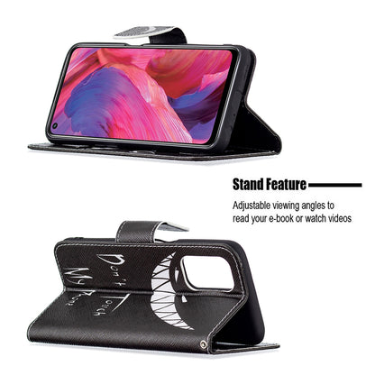 Pattern Printing Good Hand -Hold Feeling Leather Wallet Stand Case for Oppo A74 5G/A93 5G/A54 5G