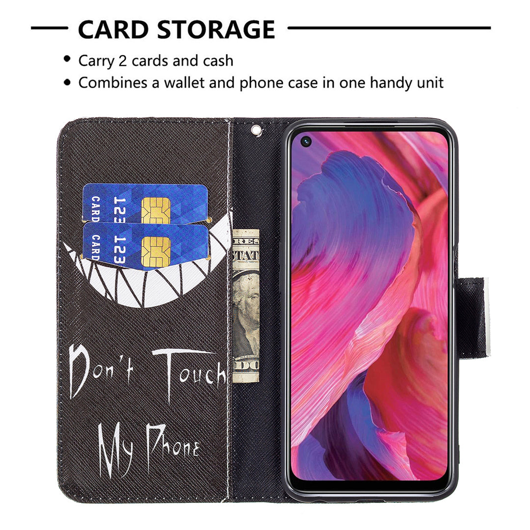 Pattern Printing Good Hand -Hold Feeling Leather Wallet Stand Case for Oppo A74 5G/A93 5G/A54 5G