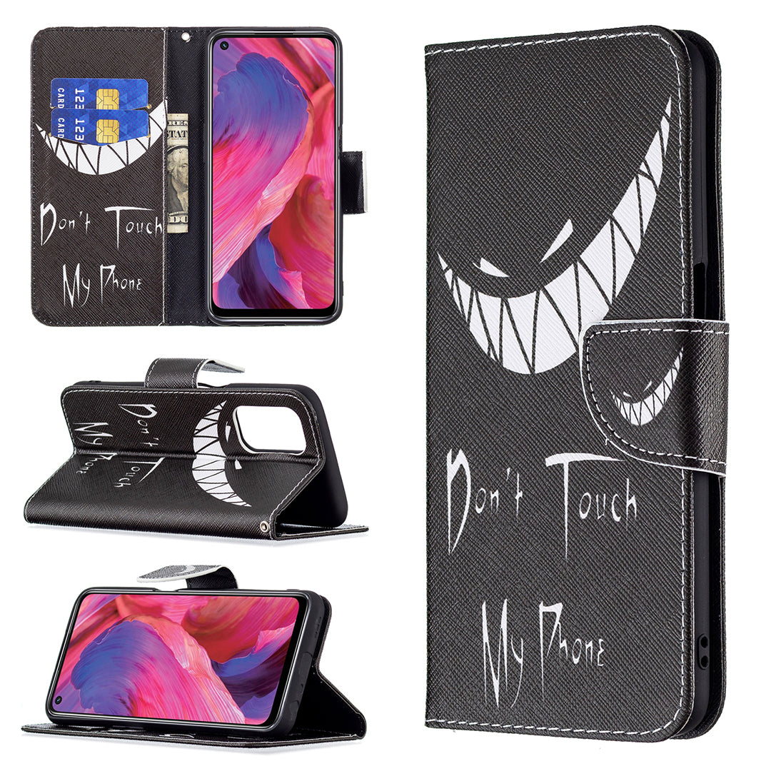 Pattern Printing Good Hand -Hold Feeling Leather Wallet Stand Case for Oppo A74 5G/A93 5G/A54 5G