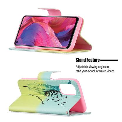 Pattern Printing Good Hand -Hold Feeling Leather Wallet Stand Case for Oppo A74 5G/A93 5G/A54 5G