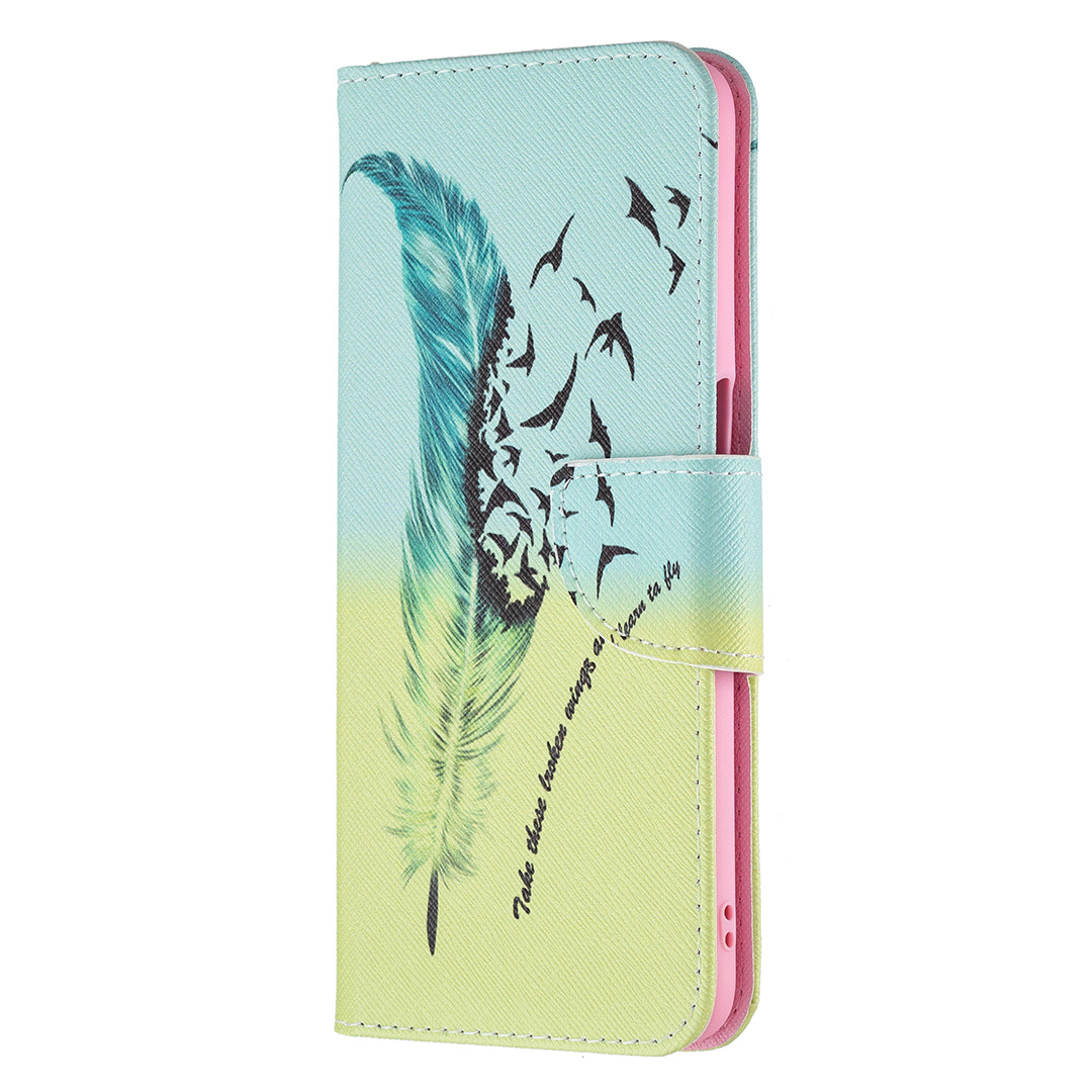 Pattern Printing Good Hand -Hold Feeling Leather Wallet Stand Case for Oppo A74 5G/A93 5G/A54 5G