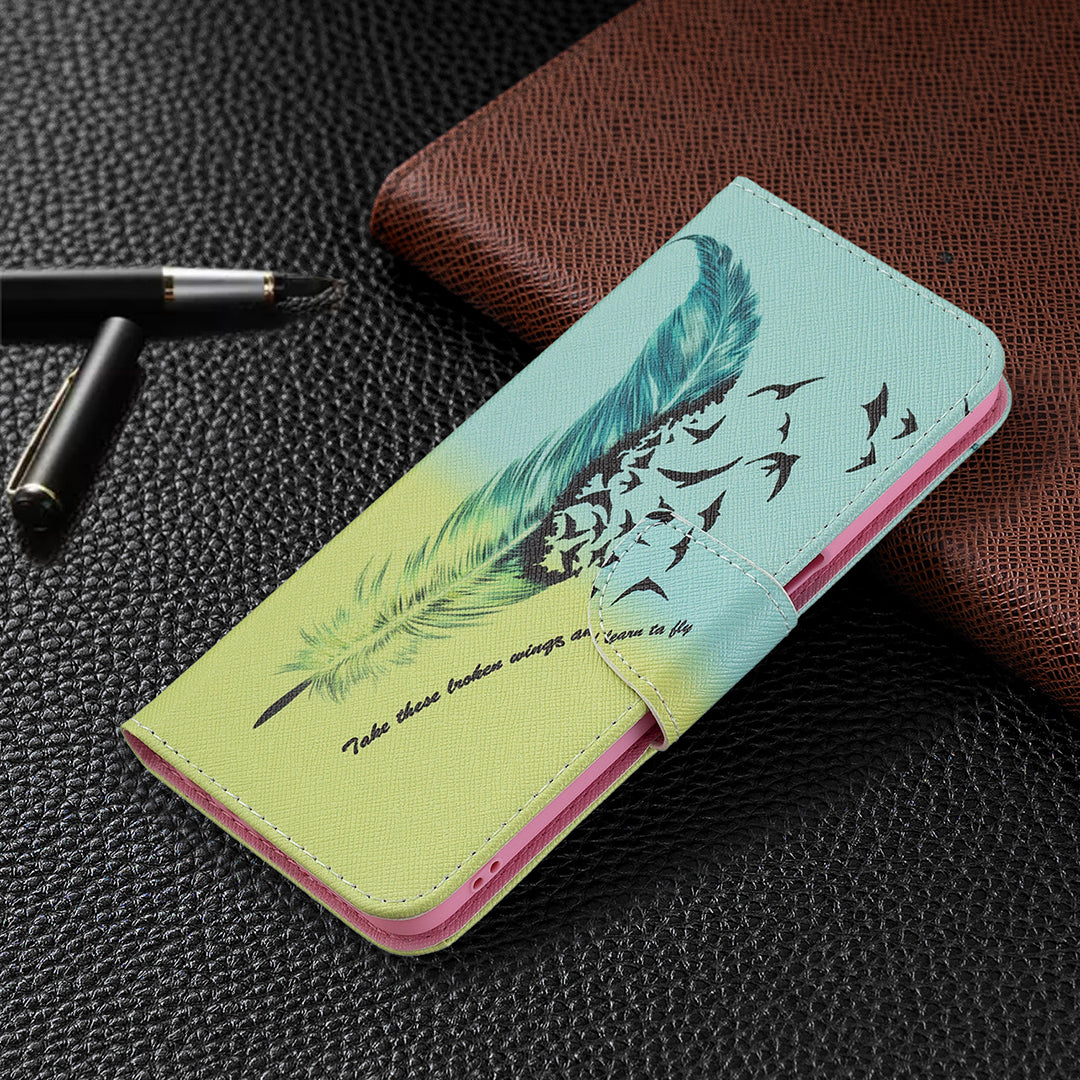 Pattern Printing Good Hand -Hold Feeling Leather Wallet Stand Case for Oppo A74 5G/A93 5G/A54 5G