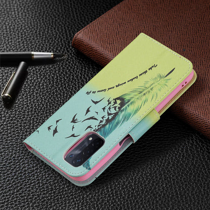 Pattern Printing Good Hand -Hold Feeling Leather Wallet Stand Case for Oppo A74 5G/A93 5G/A54 5G