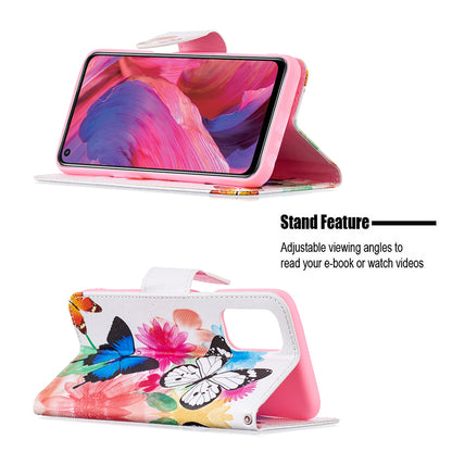 Pattern Printing Good Hand -Hold Feeling Leather Wallet Stand Case for Oppo A74 5G/A93 5G/A54 5G