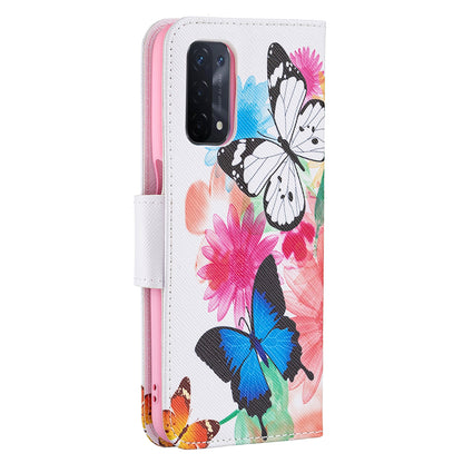 Pattern Printing Good Hand -Hold Feeling Leather Wallet Stand Case for Oppo A74 5G/A93 5G/A54 5G