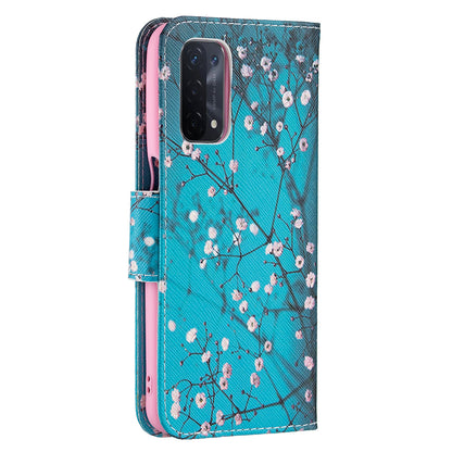 Pattern Printing Good Hand -Hold Feeling Leather Wallet Stand Case for Oppo A74 5G/A93 5G/A54 5G