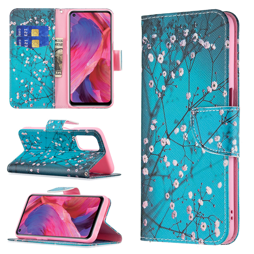 Pattern Printing Good Hand -Hold Feeling Leather Wallet Stand Case for Oppo A74 5G/A93 5G/A54 5G