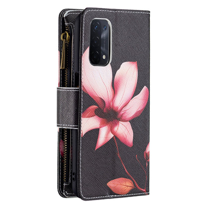 Shock-Absorbed Zippered Wallet Design BF03 Pattern Printing Full Protection Leather Stand Phone Cover for Oppo A74 5G/A93 5G/A54 5G