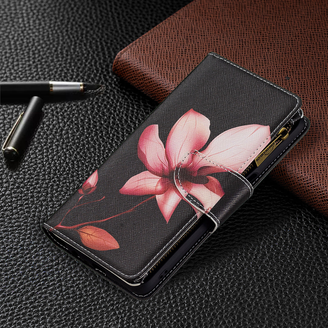 Shock-Absorbed Zippered Wallet Design BF03 Pattern Printing Full Protection Leather Stand Phone Cover for Oppo A74 5G/A93 5G/A54 5G