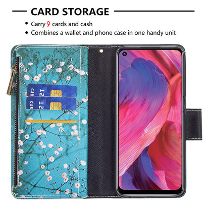 Shock-Absorbed Zippered Wallet Design BF03 Pattern Printing Full Protection Leather Stand Phone Cover for Oppo A74 5G/A93 5G/A54 5G