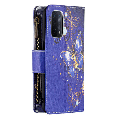 Shock-Absorbed Zippered Wallet Design BF03 Pattern Printing Full Protection Leather Stand Phone Cover for Oppo A74 5G/A93 5G/A54 5G