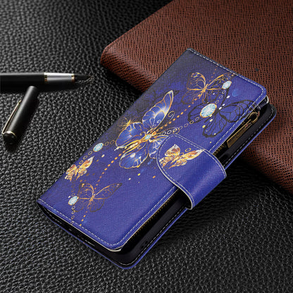 Shock-Absorbed Zippered Wallet Design BF03 Pattern Printing Full Protection Leather Stand Phone Cover for Oppo A74 5G/A93 5G/A54 5G