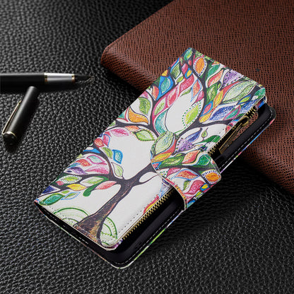 Shock-Absorbed Zippered Wallet Design BF03 Pattern Printing Full Protection Leather Stand Phone Cover for Oppo A74 5G/A93 5G/A54 5G