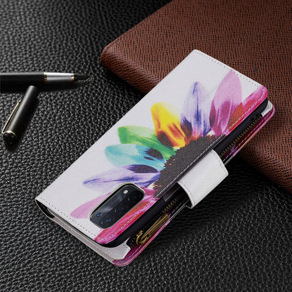 Shock-Absorbed Zippered Wallet Design BF03 Pattern Printing Full Protection Leather Stand Phone Cover for Oppo A74 5G/A93 5G/A54 5G