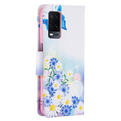 Wallet Design Drop-Resistant Pattern Printing Magnetic Leather Case with Adjustable Stand for Oppo A54 4G/A55 5G