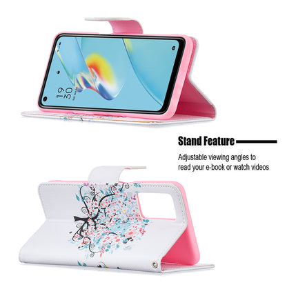 Wallet Design Drop-Resistant Pattern Printing Magnetic Leather Case with Adjustable Stand for Oppo A54 4G/A55 5G