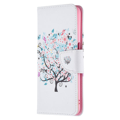 Wallet Design Drop-Resistant Pattern Printing Magnetic Leather Case with Adjustable Stand for Oppo A54 4G/A55 5G