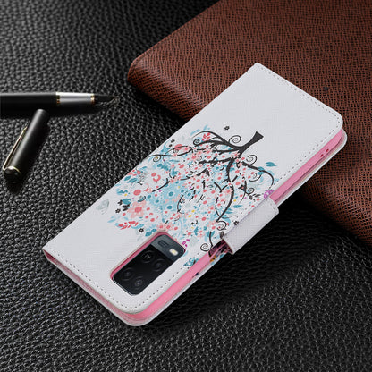 Wallet Design Drop-Resistant Pattern Printing Magnetic Leather Case with Adjustable Stand for Oppo A54 4G/A55 5G